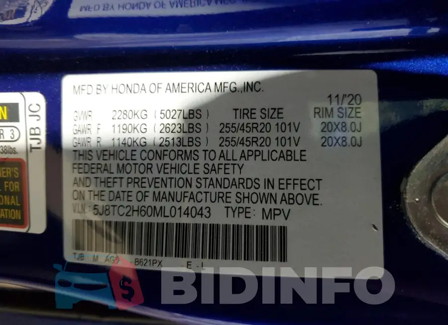 5J8TC2H60ML014043 Photo# 13