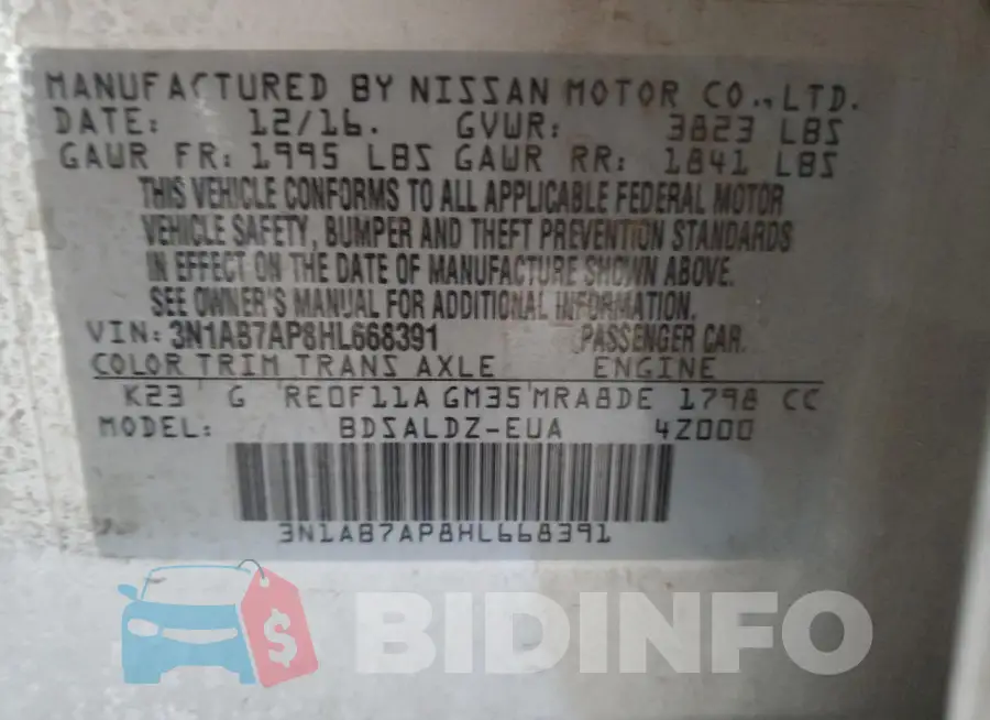 3N1AB7AP8HL668391 Photo# 12