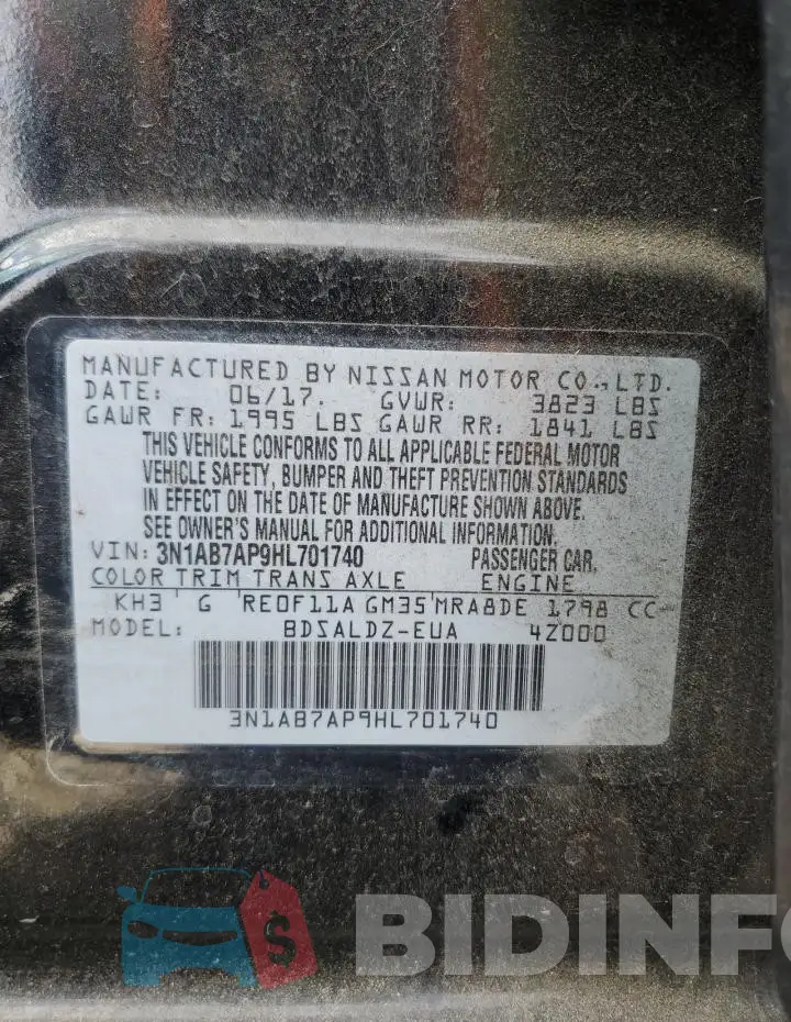 3N1AB7AP9HL701740 Photo# 13