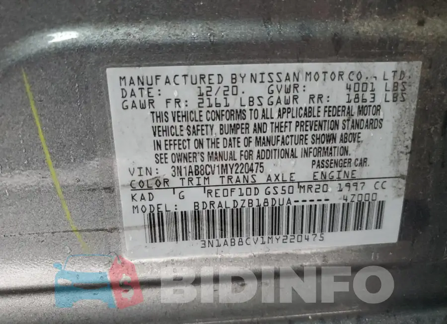 3N1AB8CV1MY220475 Photo# 12