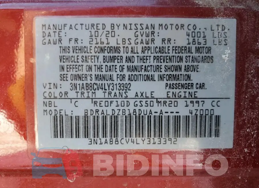 3N1AB8CV4LY313392 Photo# 12