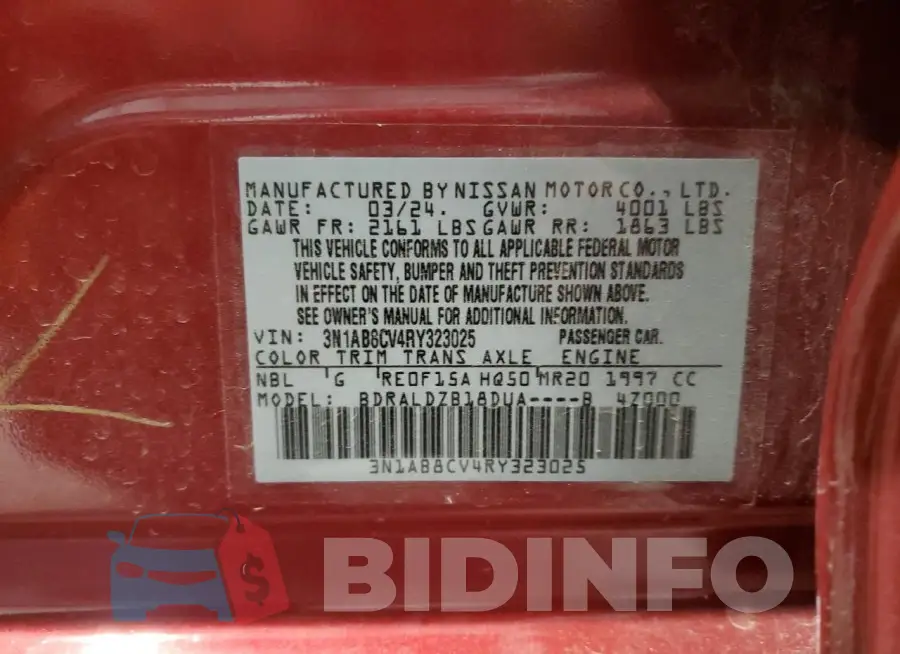3N1AB8CV4RY323025 Photo# 13