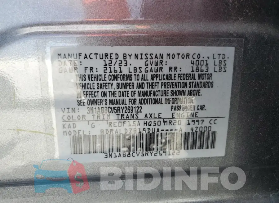 3N1AB8CV5RY269122 Photo# 12