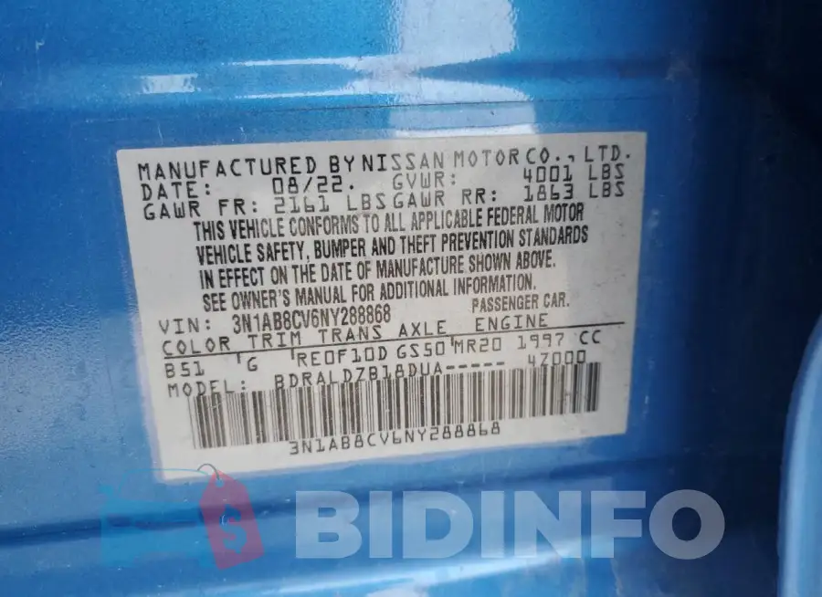 3N1AB8CV6NY288868 Photo# 13