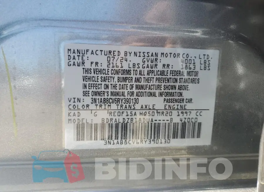 3N1AB8CV6RY390130 Photo# 12