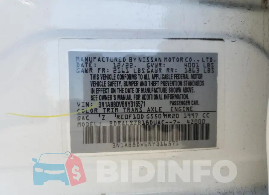 3N1AB8DV6NY316571 Photo# 12