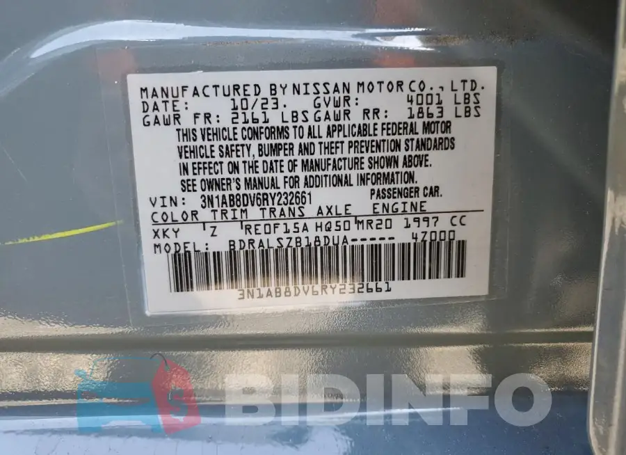 3N1AB8DV6RY232661 Photo# 12