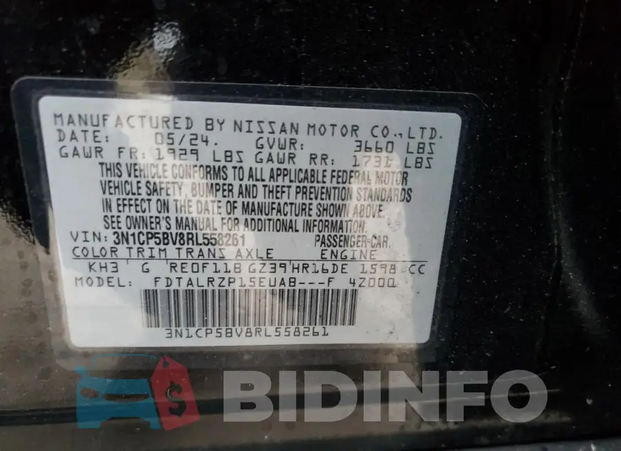 3N1CP5BV8RL558261 Photo# 13