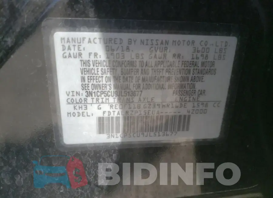 3N1CP5CU9JL513677 Photo# 12