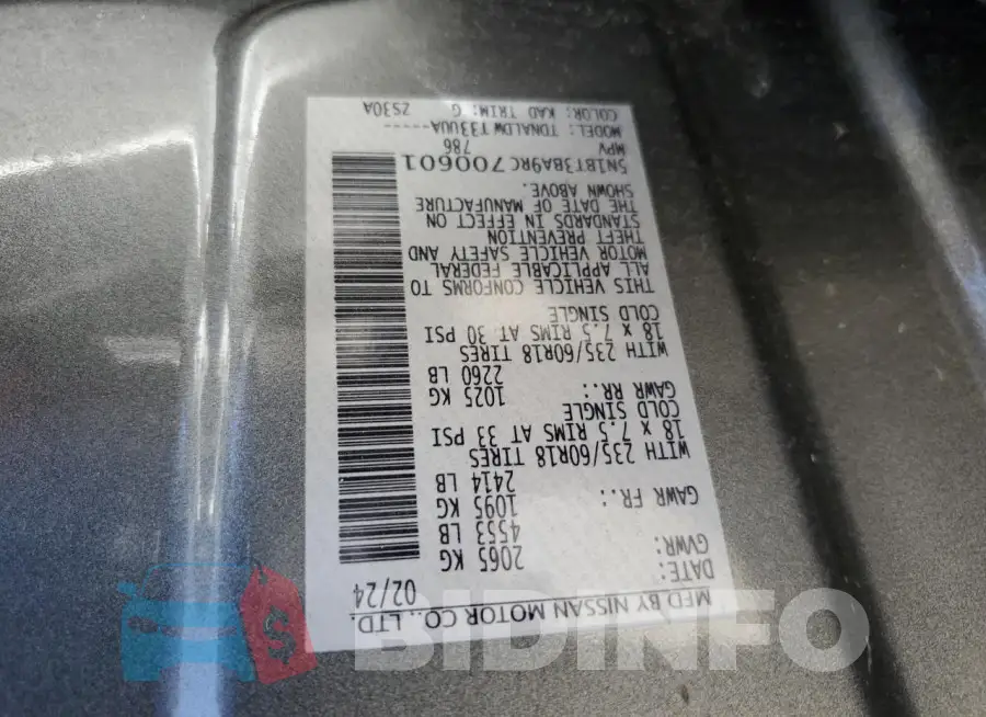 5N1BT3BA9RC700601 Photo# 13