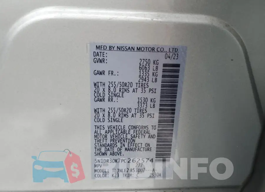 5N1DR3DK7PC262574 Photo# 13
