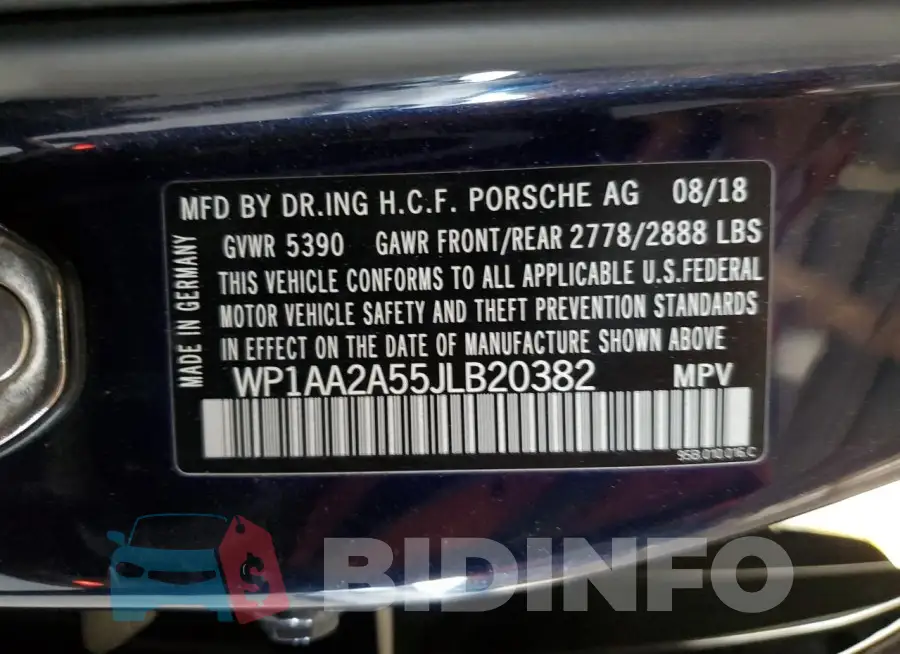 WP1AA2A55JLB20382 Photo# 13