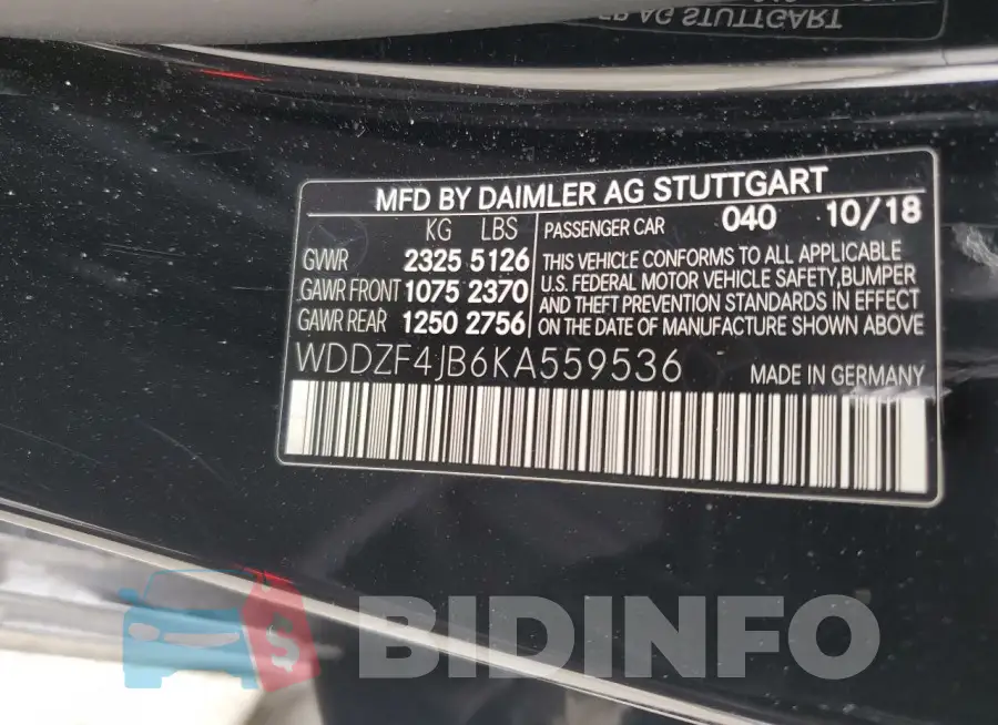 WDDZF4JB6KA559536 Photo# 12