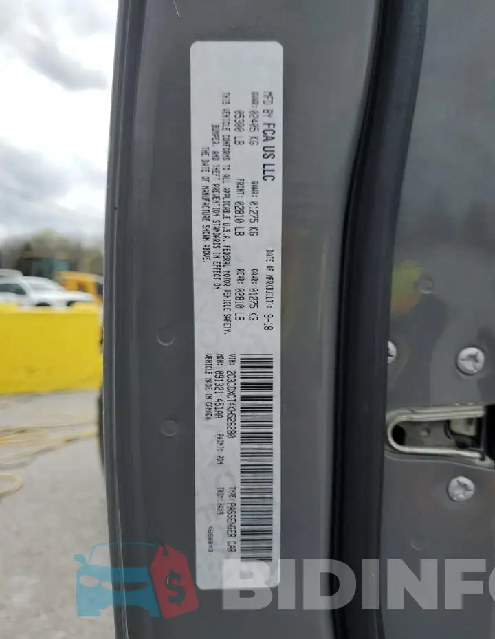 2C3CDXCT4KH526280 Photo# 13
