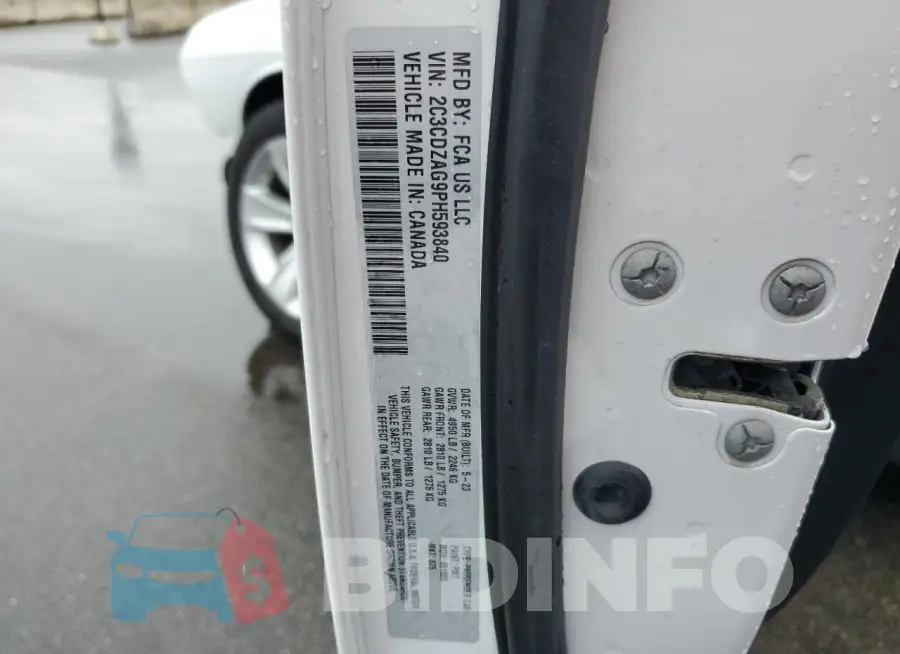 2C3CDZAG9PH593840 Photo# 13