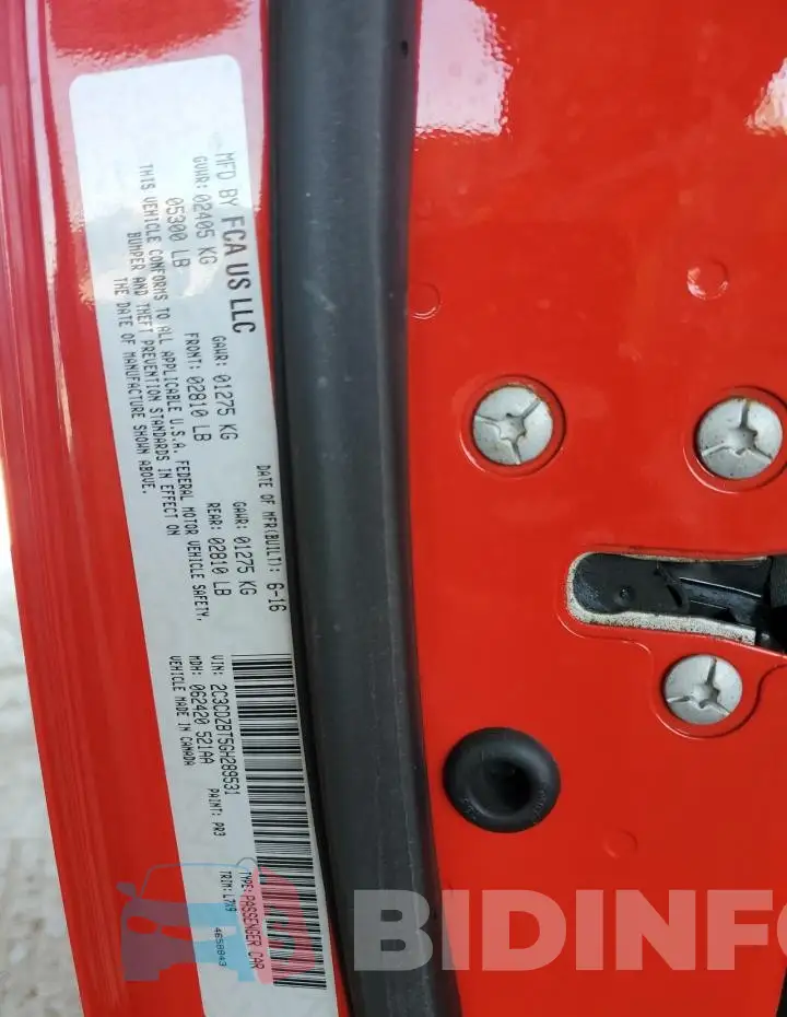 2C3CDZBT5GH289531 Photo# 13