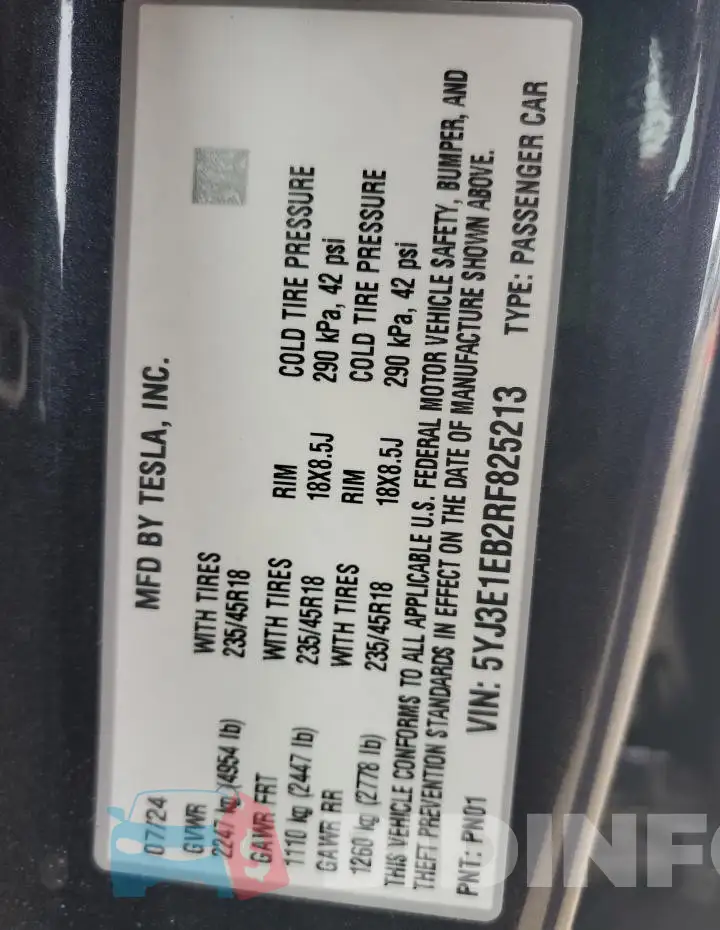 5YJ3E1EB2RF825213 Photo# 12