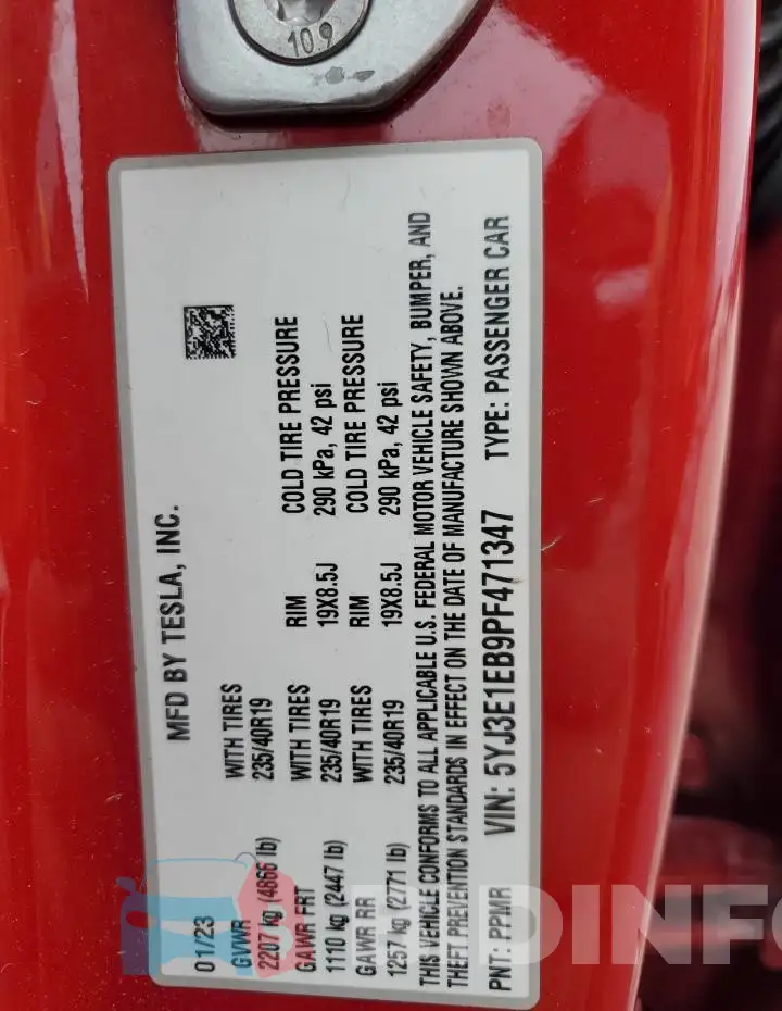 5YJ3E1EB9PF471347 Photo# 13