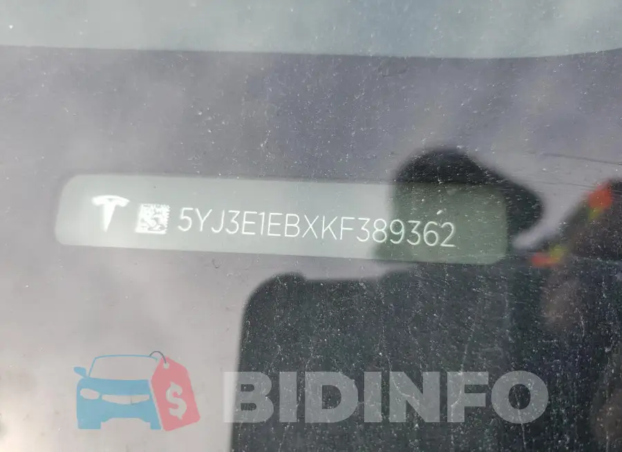 5YJ3E1EBXKF389362 Photo# 12