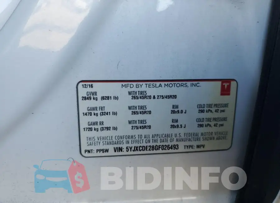 5YJXCDE28GF026493 Photo# 14