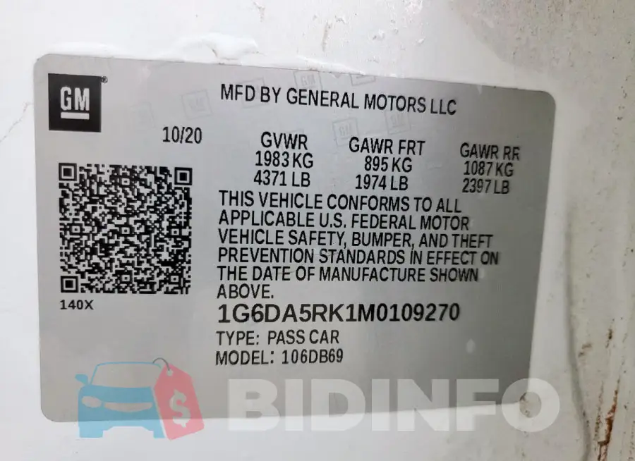 1G6DA5RK1M0109270 Photo# 13
