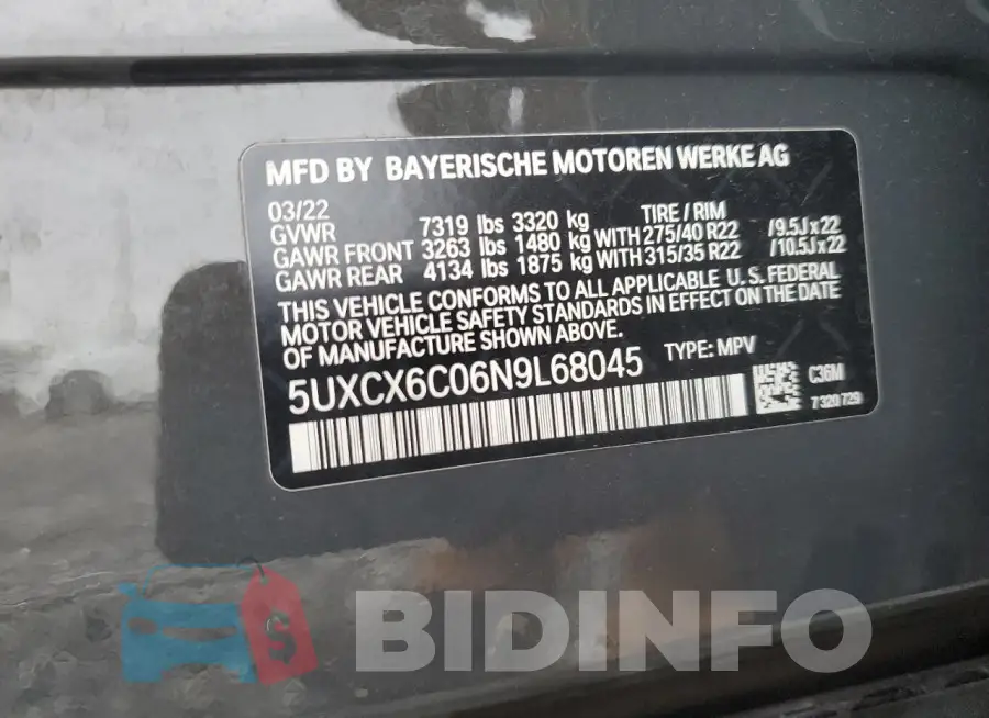 5UXCX6C06N9L68045 Photo# 14