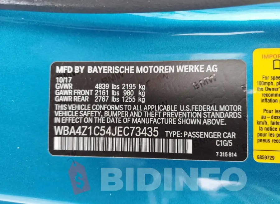 WBA4Z1C54JEC73435 Photo# 12