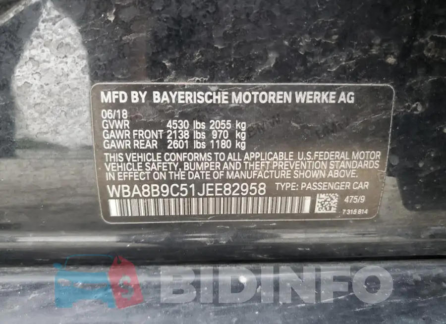 WBA8B9C51JEE82958 Photo# 12