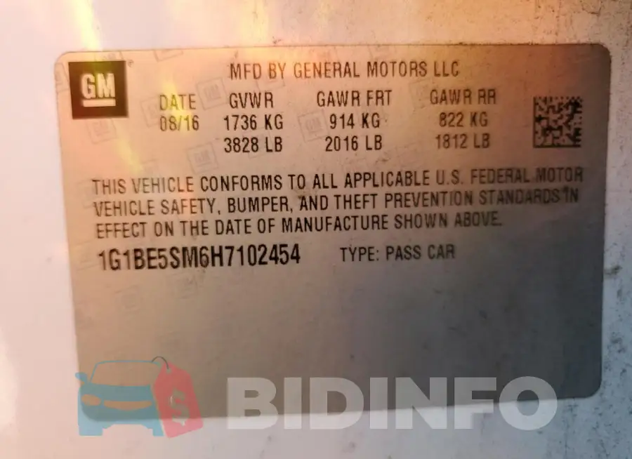 1G1BE5SM6H7102454 Photo# 12