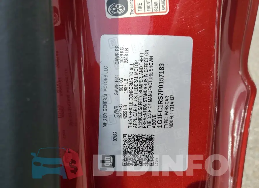 1G1FC1RS7P0157183 Photo# 12