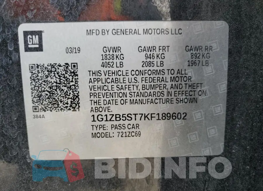 1G1ZB5ST7KF189602 Photo# 12