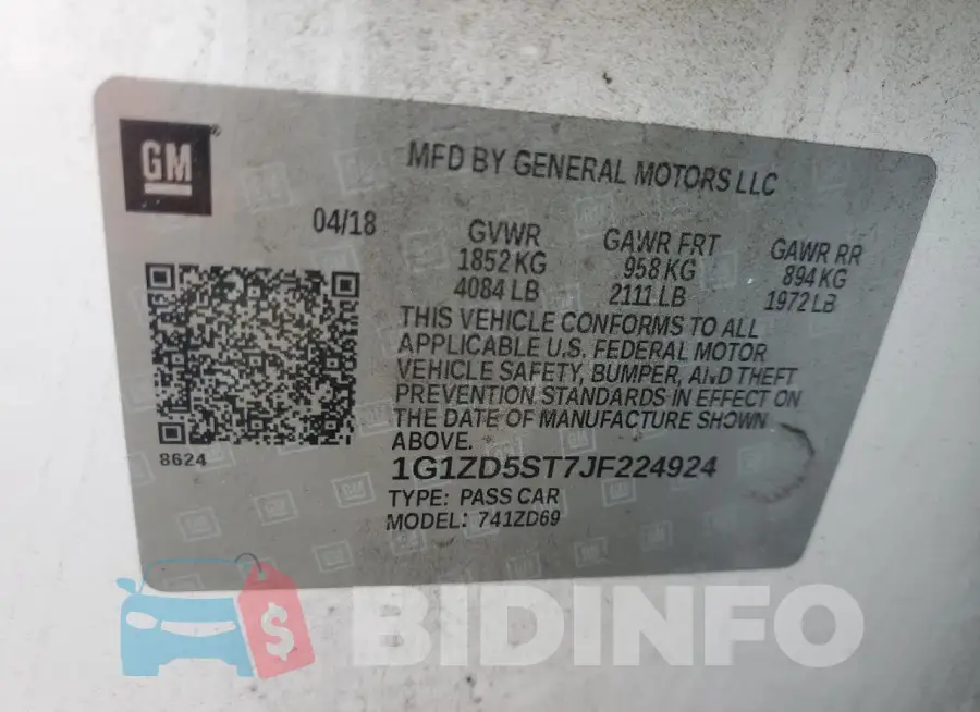 1G1ZD5ST7JF224924 Photo# 12