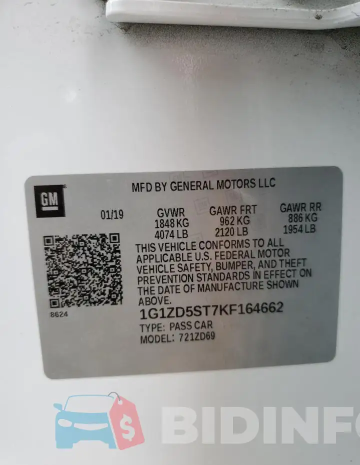 1G1ZD5ST7KF164662 Photo# 12