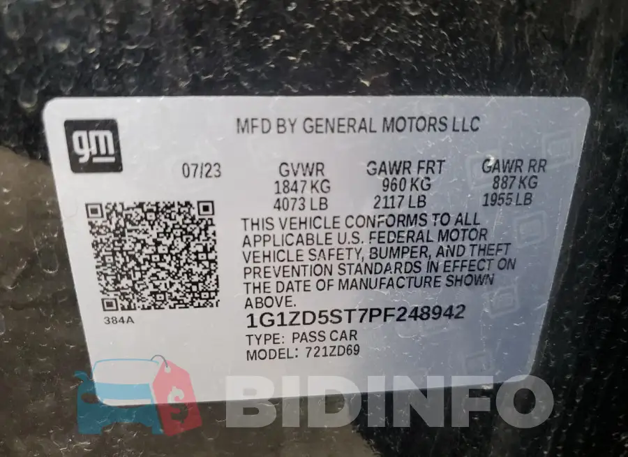 1G1ZD5ST7PF248942 Photo# 12
