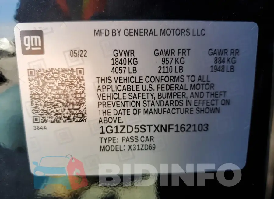 1G1ZD5STXNF162103 Photo# 13