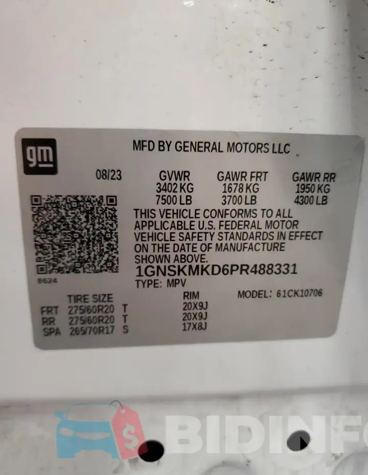 1GNSKMKD6PR488331 Photo# 14