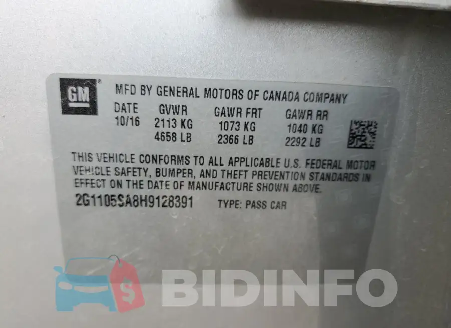 2G1105SA8H9128391 Photo# 12