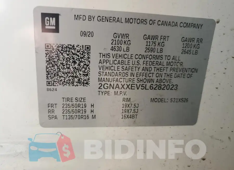 2GNAXXEV5L6282023 Photo# 14