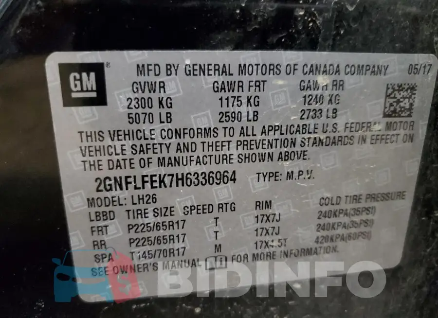 2GNFLFEK7H6336964 Photo# 13