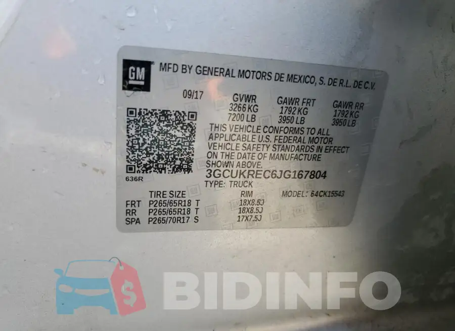 3GCUKREC6JG167804 Photo# 13