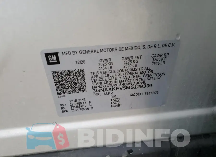 3GNAXKEV5MS129339 Photo# 13