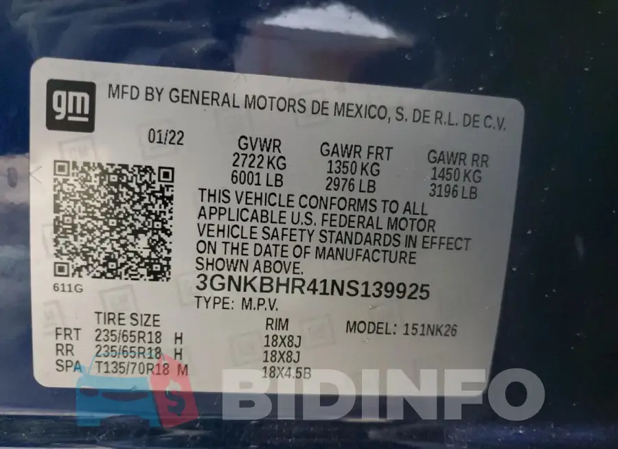 3GNKBHR41NS139925 Photo# 12