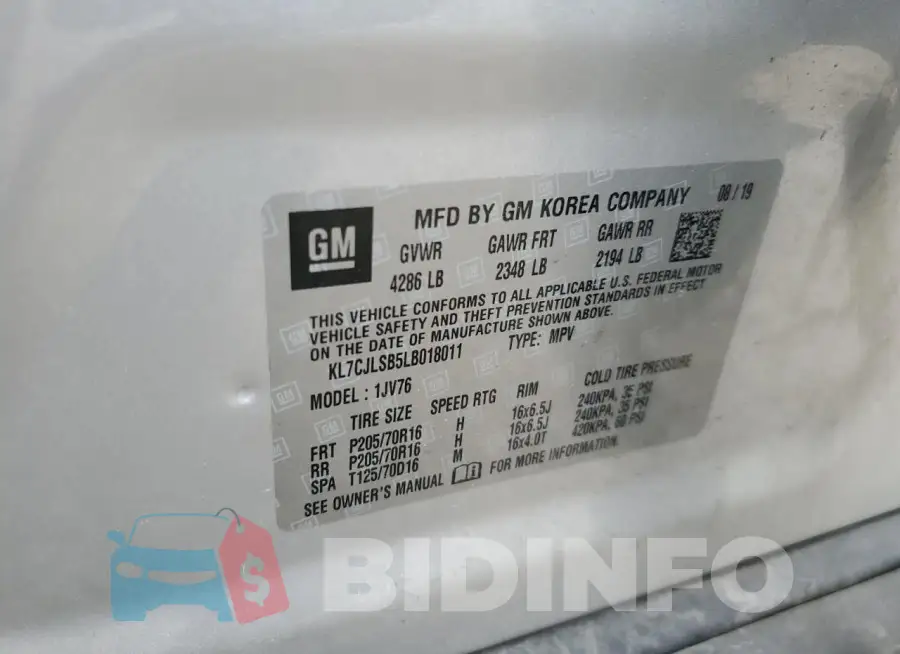 KL7CJLSB5LB018011 Photo# 13