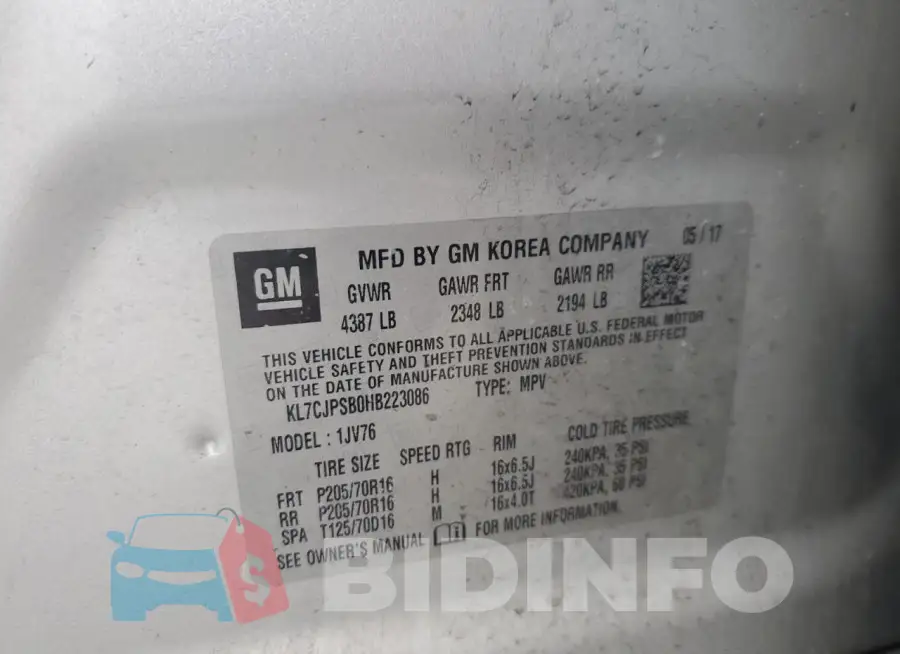KL7CJPSB0HB223086 Photo# 13