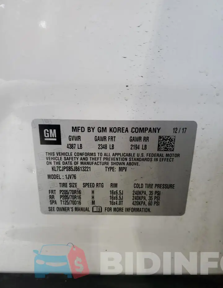 KL7CJPSB5JB613221 Photo# 14