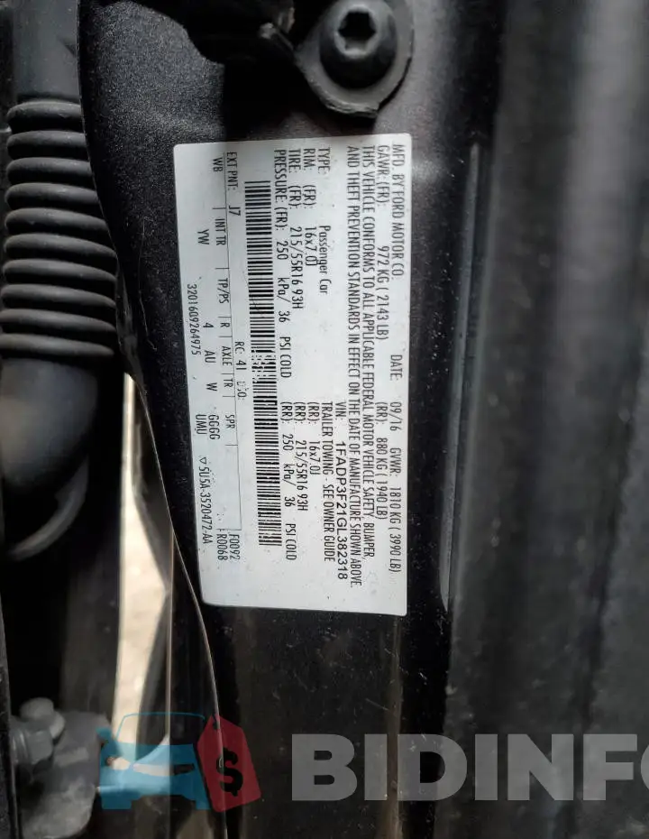 1FADP3F21GL382318 Photo# 12
