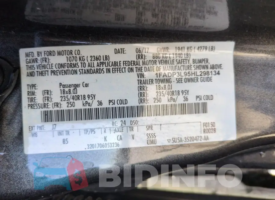 1FADP3L95HL298134 Photo# 13