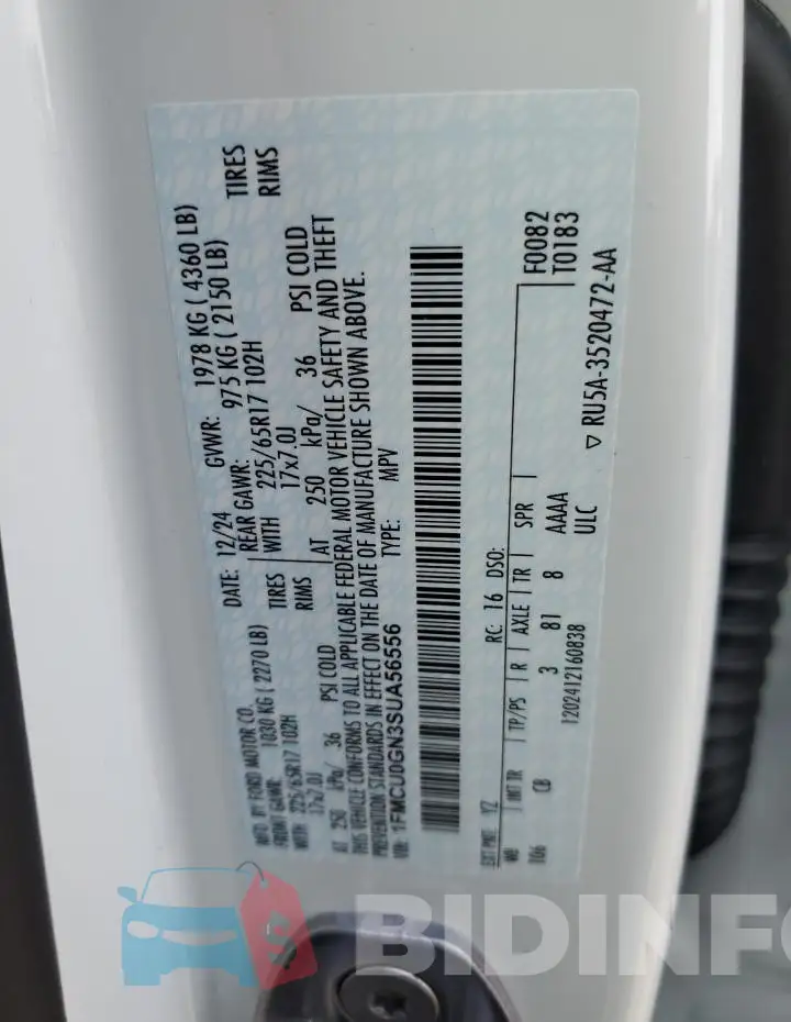 1FMCU0GN3SUA56556 Photo# 13