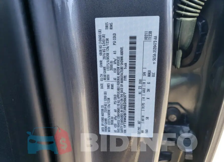 1FT8W2BT3RED59377 Photo# 12