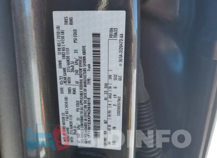 1FTFW1E8XPKD93615 Photo# 12